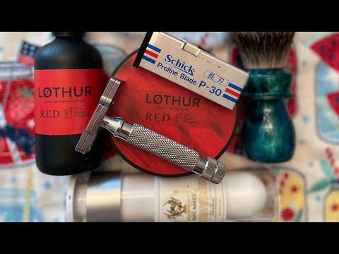 Wetshaving: #REDWHITEANDBLUE #2 Løthur + TRC Red, Razorock Hawk v2, Fine Accoutremens Snake Bite