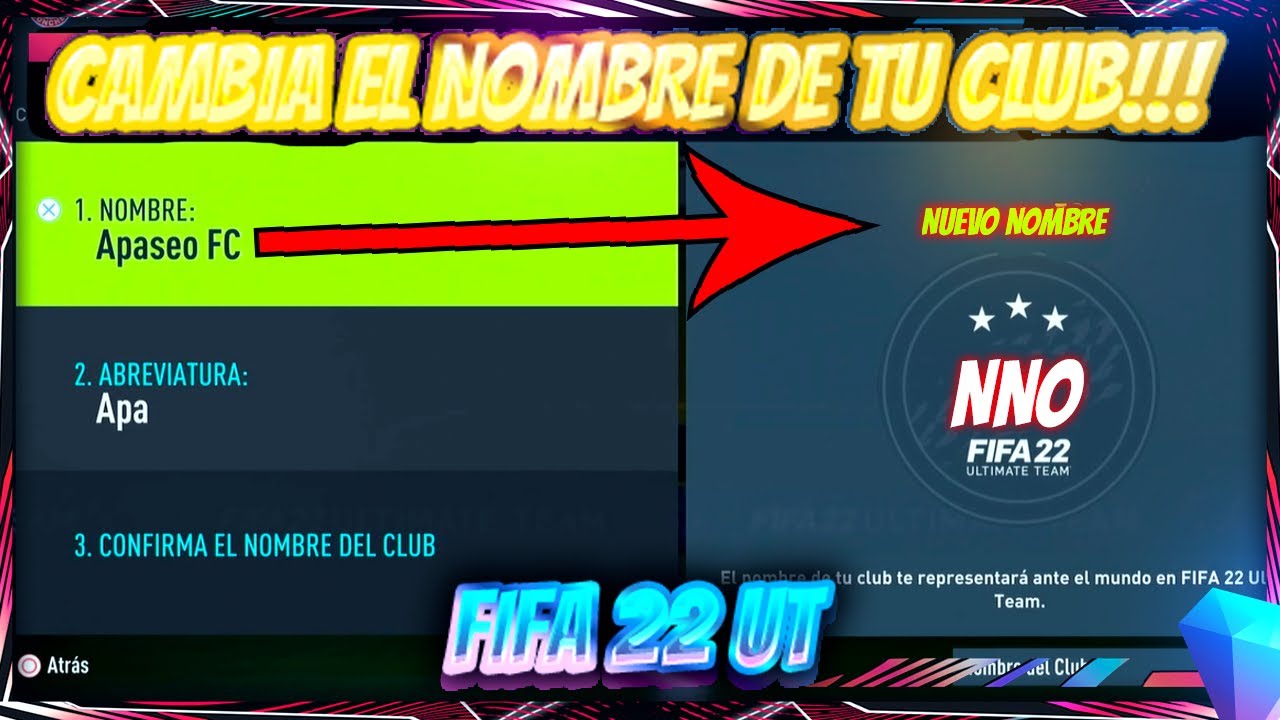 COMO CAMBIAR EL NOMBRE DEL CLUB/EQUIPO EN FIFA 22 ULTIMATE TEAM!!! | SOLO SE PUEDE HACER UNA VEZ
