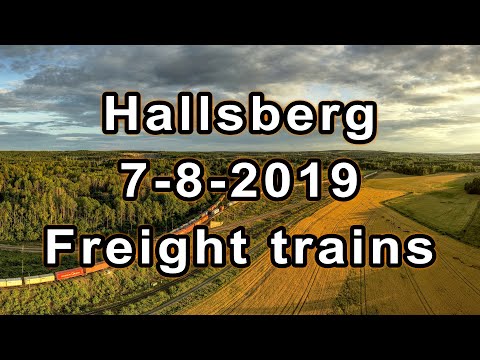 Freight trains in Hallsberg 7-8-2019 // Drone footage