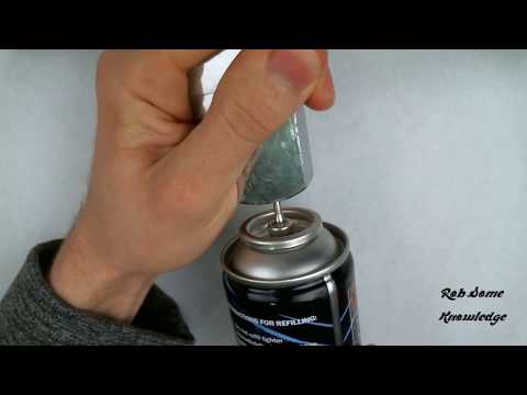 Part of a video titled How to Refill a Butane Lighter - YouTube