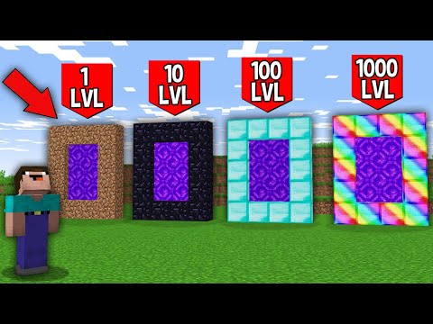 Minecraft NOOB vs PRO: WHICH RAREST PORTAL WILL NOOB UNBLOCK FOR 1000LVL VS 100LVL VS 10LVL VS 1LVL?