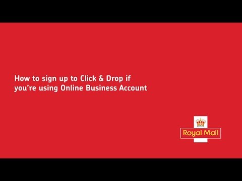 Part of a video titled How to sign up to Click and Drop if you're using Online Business Account