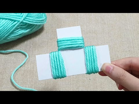 Super Easy Woolen Flower Making Trick with Paper - Amazing Sewing Hack - Hand Embroidery Designs