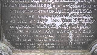 preview picture of video 'George Morison Shipmaster Gravestone Parish Church Graveyard Burntisland Fife Scotland'
