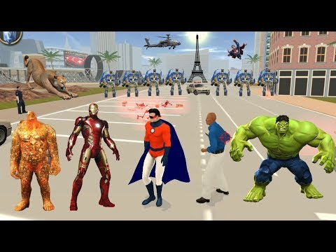 Vegas Crime Simulator - (Superhero Fight Super Robot Car) Robot Fight Nearby Eiffel Tower - Gameplay