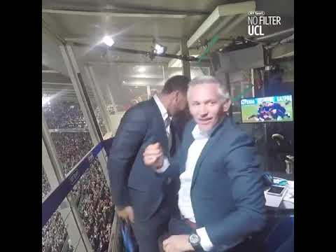 Rio ferdinand and gary lineker's reactions to lionel messi impossible goal vs liverpool