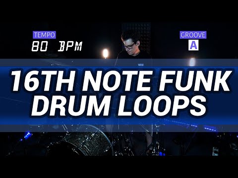16h note funk drum loop 80 BPM // The Hybrid Drummer