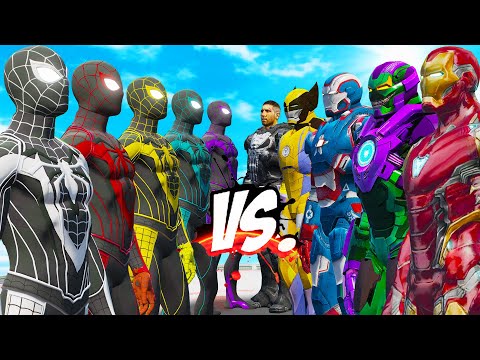 TEAM SPIDER-MAN COLORS VS TEAM IRON MAN - EPIC SUPERHEROES WAR