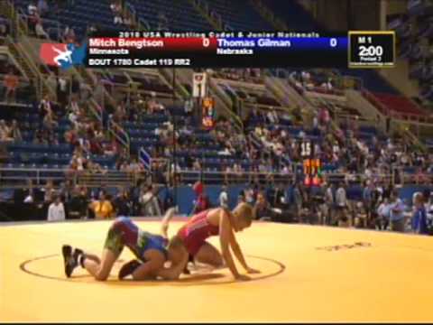 Cadet Freestyle 119 pounds - Thomas Gilman vs. Mitch Bengston
