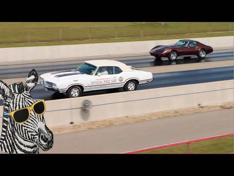 1974 Corvette vs 1970 Olds Pace Car | Pure STOCK DRAG RACE | CARS AND ZEBRAS