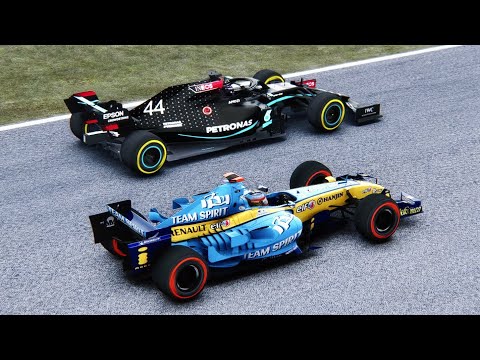 Renault R25 SLICK TYRES vs Mercedes F1 2020 Lewis Hamilton - Suzuka Grand Prix