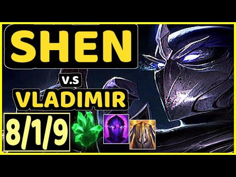 BIOPANTHER (SHEN) vs VLADIMIR - 8/1/9 KDA TOP GAMEPLAY - OC Ranked DIAMOND