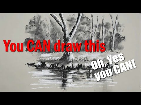 You can Draw this Landscape in Charcoal and Chalk Oh Yes you can