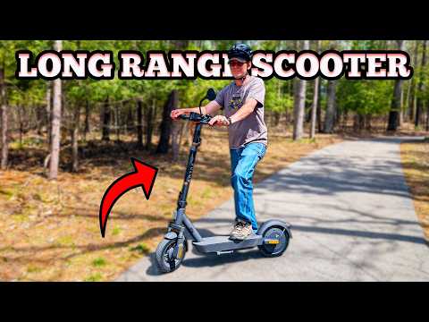 Electric Scooter 44 Miles Long Range, Electric Scooter Adults with 12in Vacuum Tires, Front Suspension, TCS Anti-Slip, 46.8V, Turn Light, APP Control, E Scooter for Commuting, Travel, UL2272 video review thumbnail