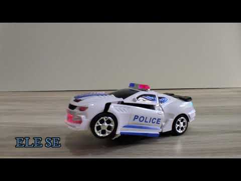 Carrinho Policia Transformers Robô Musical Luz Bate Volta
