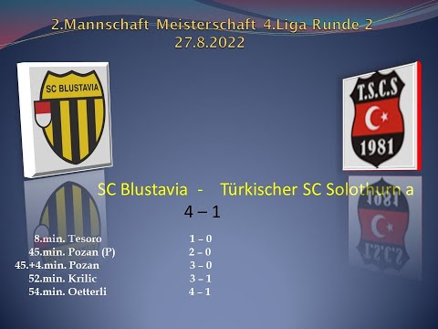 2.Mannschaft Meisterschaft 4.Liga SC Blustavia - Türkischer SC Solothurn