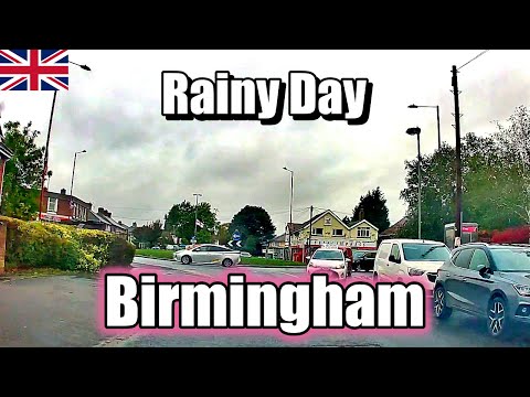 Birmingham UK Rainy Day Drive 4K POV – Relaxing Dashcam Tour with Real Road Sounds