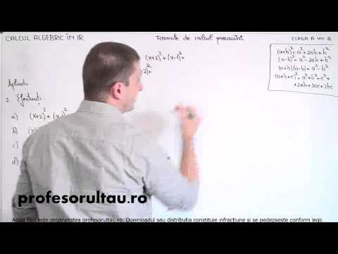 03   cls8   Calcul algebric in R   formule de calcul prescurtat   aplicatii   partea 2