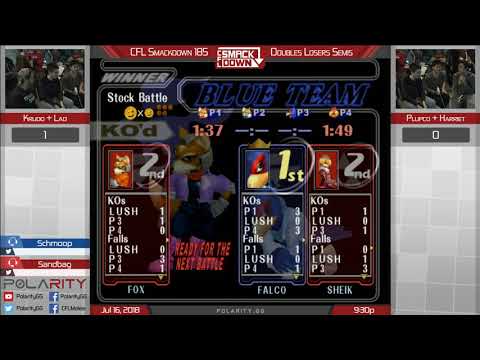 CFL Smackdown 185 Melee - Krudo + Lad vs Plup + Harriet - Doubles LS