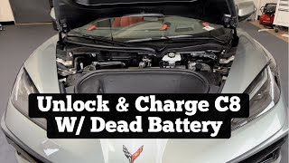 How To Unlock 2020 - 2024 Chevy Corvette If Battery Dies - Open & Charge Chevrolet C8 Dead Battery