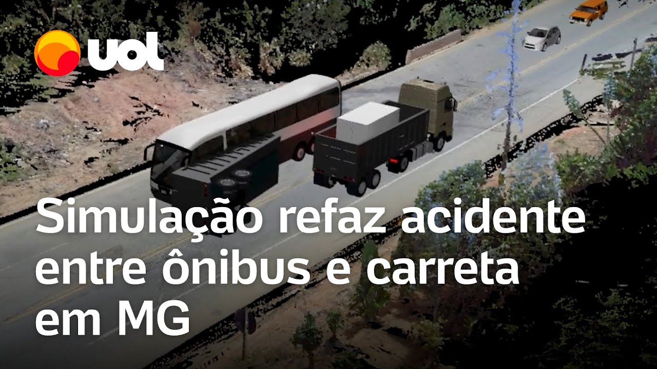Simulação mostra como foi acidente entre ônibus e carreta que deixou 39 mortos em MG; veja