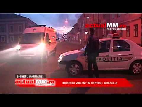 incendiu violent in centrul orasului sighetu marmatiei