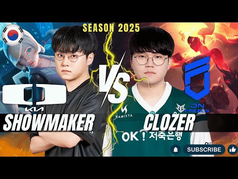 DK ShowMaker vs DNF Clozer - ShowMaker ORIANNA vs Clozer AKALI Mid - Patch 25.23 KR Ranked | lolrec