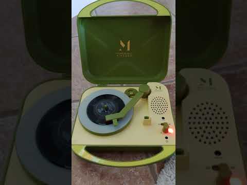 MPK mini record player playing Philco 3" records