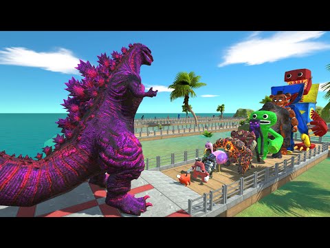 Shin Godzilla Purple vs Boxy Boo OASIS DEATH RUN - Animal Revolt Battle Simulator