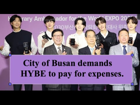 Busan government insists HYBE to pay for concert expenses.