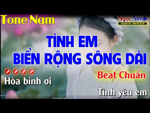 Tình Em Biển Rộng Sông Dài Karaoke Nhạc Sống Tone Nam - Ngọc Sơn Karaoke HD