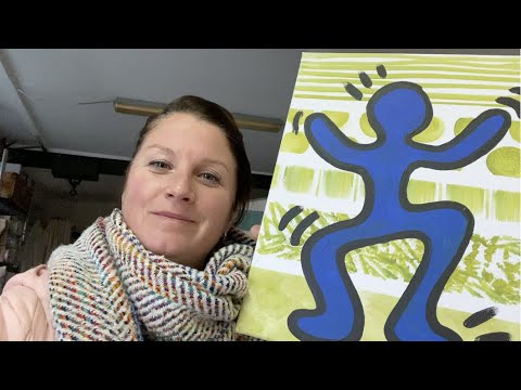 Malanleitung für Kinder -  POP-Art , Strukturen (mit Figur á la Keith Haring) ab 10 Jahre