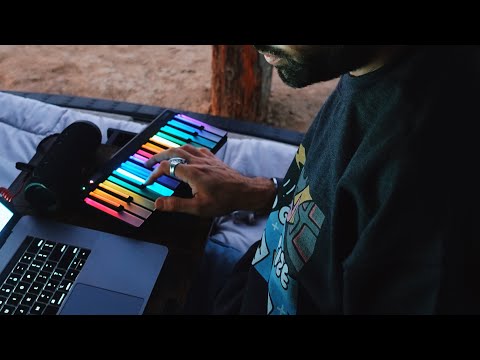making a lofi beat in the back of my van overlooking los angeles with the roli lumi & artiphon orba