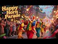 Happy Horn Parade Fun Circus Dance Music With Trumpets Whimsical Pop Kids Party