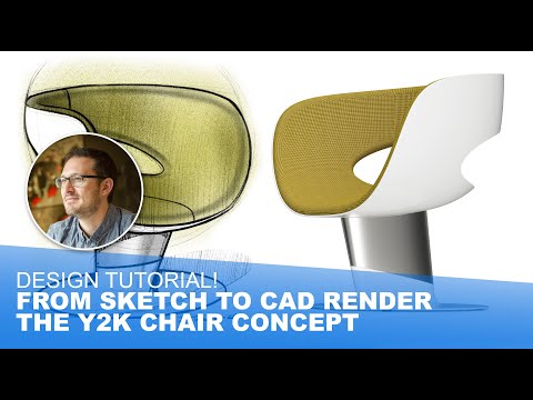 Design Tutorial! From sketch to CAD render, the Y2K chair concept.