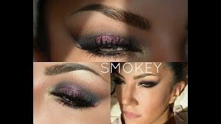 Smokey eye in purple &amp; gold