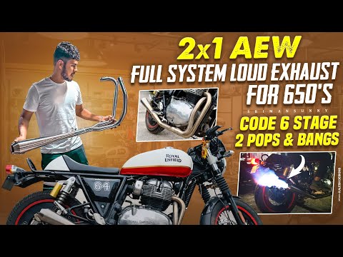 2×1 AEW| FULL SYSTEM LOUD EXHAUST FOR 650|CODE 6 STAGE 2 POPS & BANGS| SRIMANSUNNY |TELUGUMOTOVLOGS