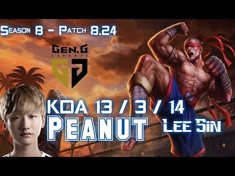 GEN Peanut LEE SIN vs KHA'ZIX Jungle - Patch 8.24 KR Ranked
