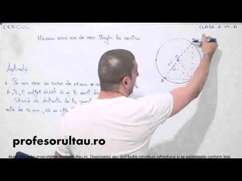 Circle - measure of an arc of a circle, angle at the center - exercises - part 2 - profesorultau.ro