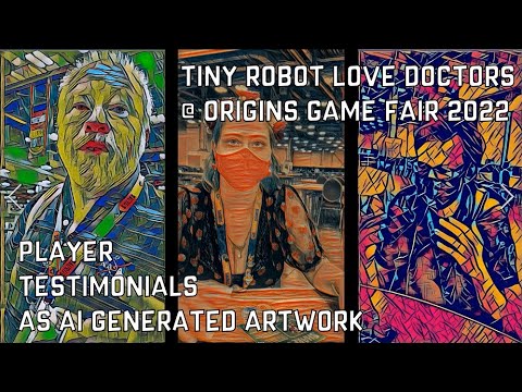 Player Reviews but it's AI Generated Artwork (Tiny Robot Love Doctors at ORIGINS 2022)