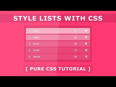 Style Lists With Css - Css Lists Style - Pure CSS Tutorial - Css Hover Effects