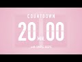 20 Min Countdown Flip Clock Timer / Simple Beeps 🌸🔔