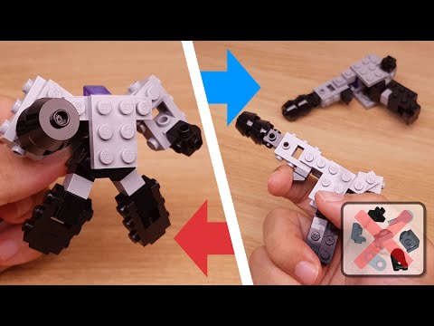 Micro LEGO brick gun transformer mech - Black Trigger