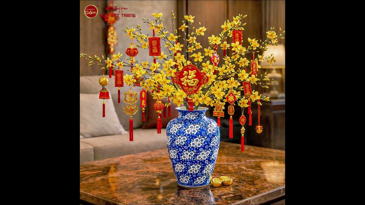 Lọ Hoa Dáng Vò Họa Tiết Ngàn Hoa