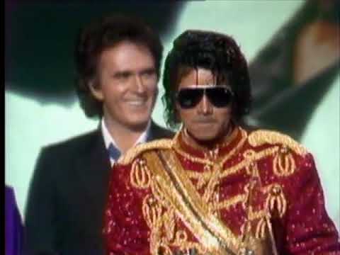T.G. Sheppard, Laura Branigan, and Sylvia present Micheal Jackson with Favorite Pop Album award