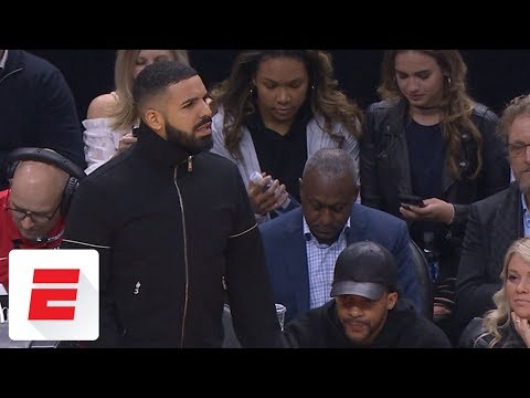 Lucas Nogueira's fast-break dunk vs. Celtics gets Drake out of his seat | ESPN