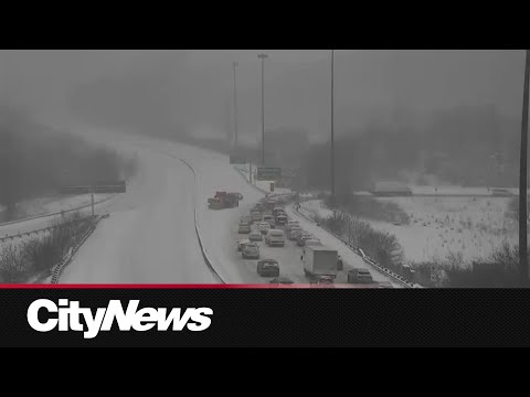 TIMELAPSE: Toronto snowstorm shuts down DVP