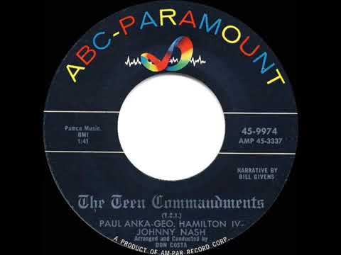 1958 HITS ARCHIVE  The Teen Commandments   Paul Anka, George Hamilton IV, and Johnny Nash