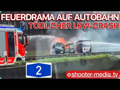 🛑 🚨 FEUERDRAMA auf AUTOBAHN - TÖDLICHER LKW-CRASH 🚨 🛑 | 🚒 Stundenlanger Großeinsatz 🚒