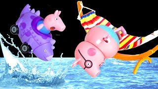Peppa Pig - Peppa's fun day out! Swimming Pool Waterpark Fun 🏊  Peppa Pig Toys Peppa Episodes PP7